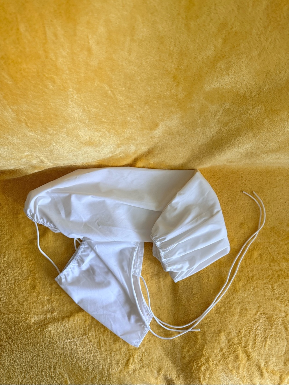 White Cotton Open Back Crop Top